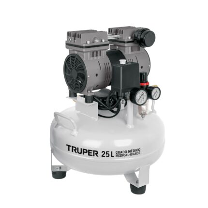 Compresor silencioso, grado médico, 25 L, 1HP, 127V, TRUPER