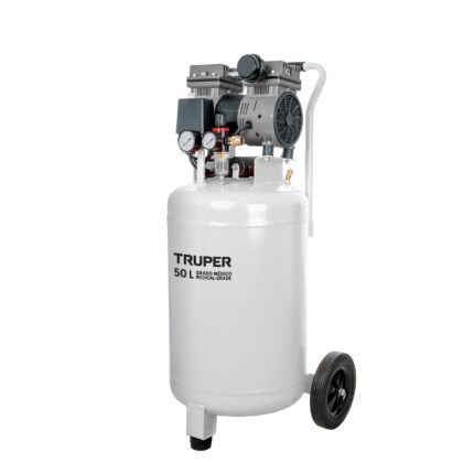 Compresor silencioso, grado médico, 50 L, 1HP, 127V, TRUPER