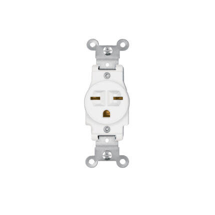 Contacto sencillo, cara de chino, Standard, blanco, VOLTECK