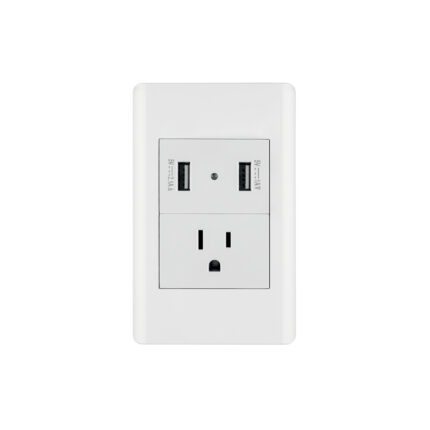 Placa armada blanca contacto y 2 puertos USB 1.5 mód, Lisboa