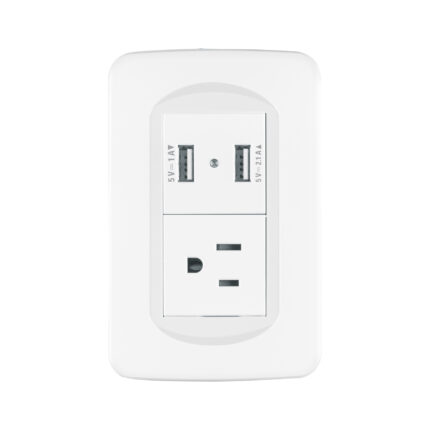 Placa armada 1contacto y 2 puertos USB 1.5 módulos, Toledo