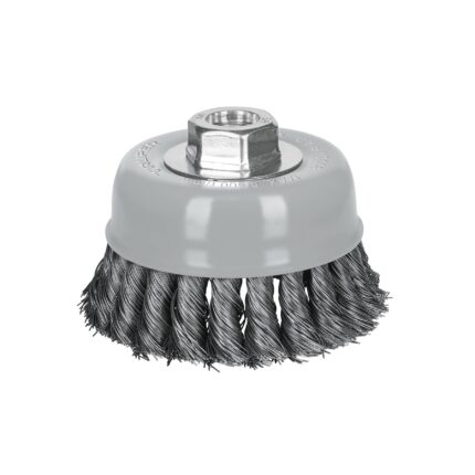 Carda copa 4' alambre trenzado fino, Multi-rosca, TRUPER
