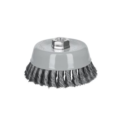 Carda copa 5' alambre trenzado fino, Multi-rosca, TRUPER