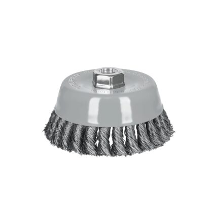 Carda copa 5' alambre trenzado grueso, Multi-rosca, TRUPER