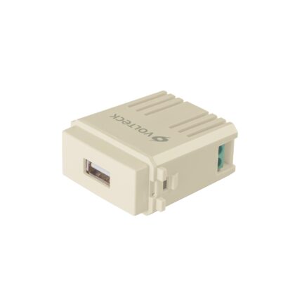 Módulo puerto USB, línea Italiana, color marfil, VOLTECK