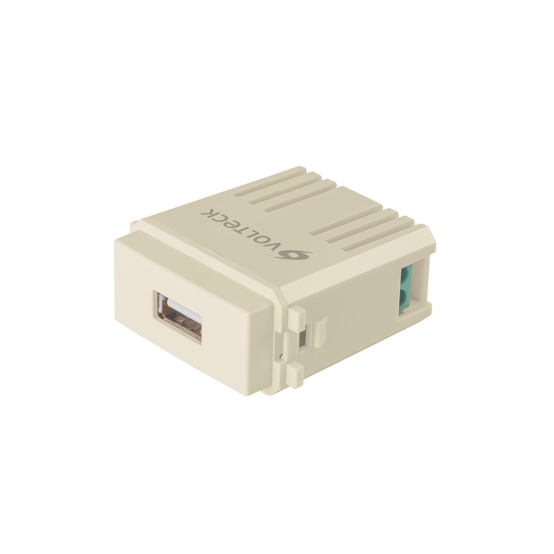 CUSB-I.jpg Módulo puerto USB, línea Italiana, color marfil, VOLTECK CUSB I