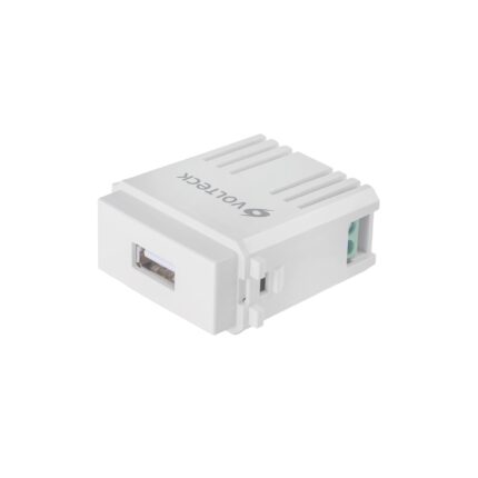 Módulo puerto USB, línea Italiana, color blanco, VOLTECK
