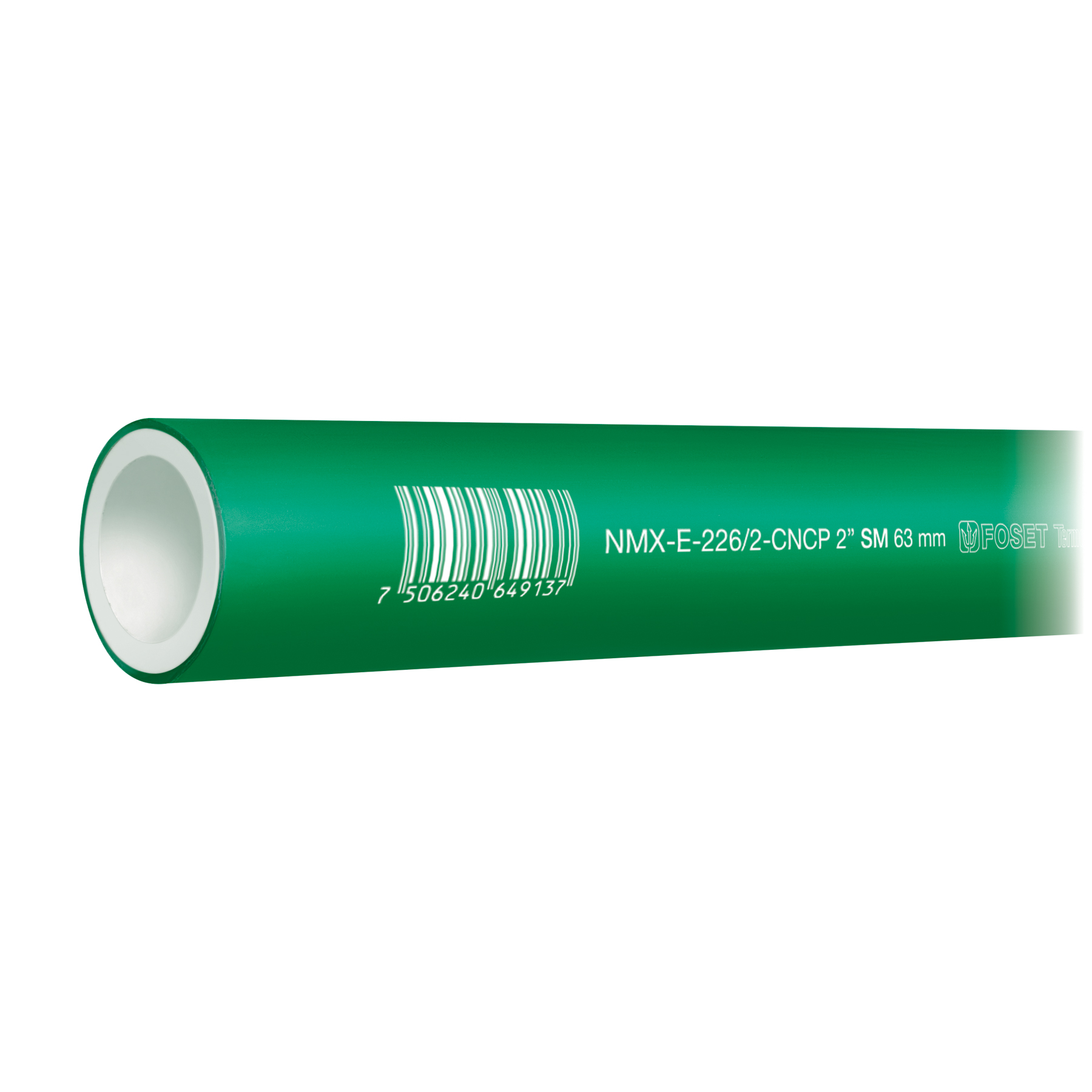 CV-006.jpg Tubo de 63mm (2') PPR hidráulico, 4m, 5.4kg, FOSET CV 006
