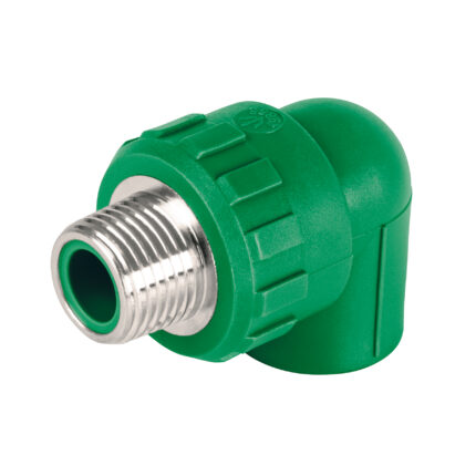 Codo 90° PPR,  1/2', rosca macho con inserto metálico, FOSET
