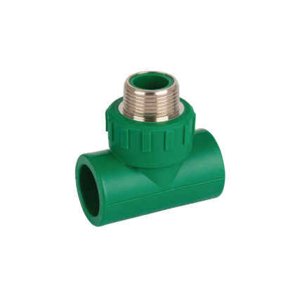 Tee macho de PPR 1' con inserto metálico, FOSET