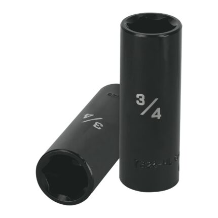 Dado largo impacto de 3/4', 6 puntas, cuadro 1/2', TRUPER