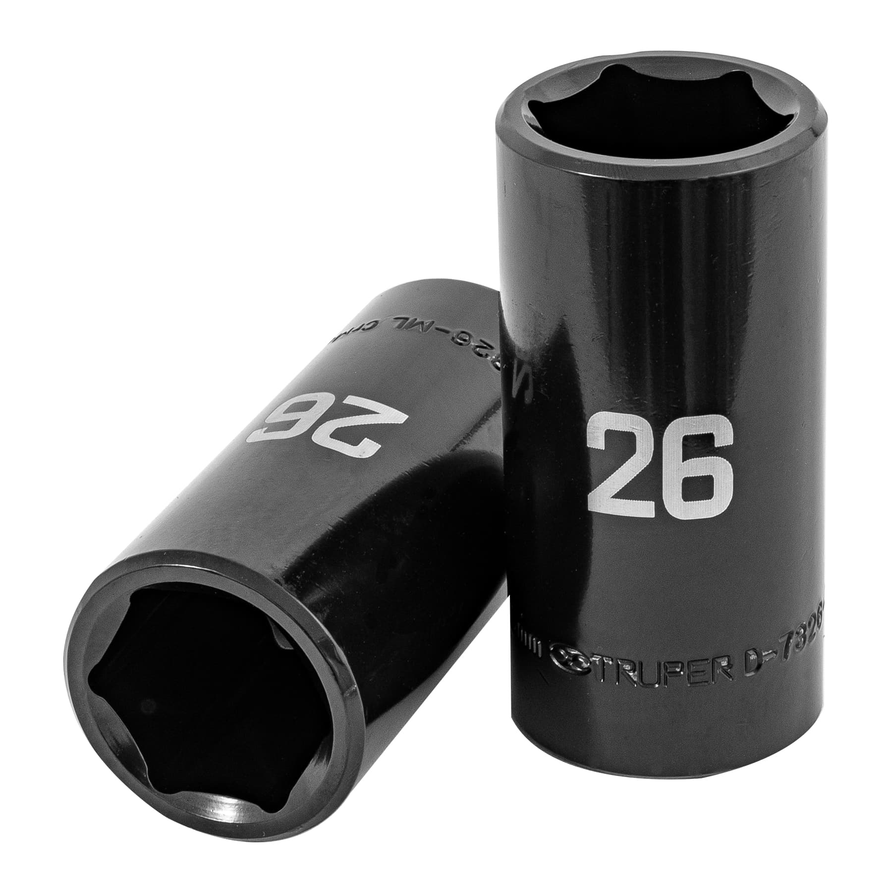 D-7326-ML.jpg Dado largo impacto de 26 mm, 6 puntas, cuadro 1/2', TRUPER D 7326 ML