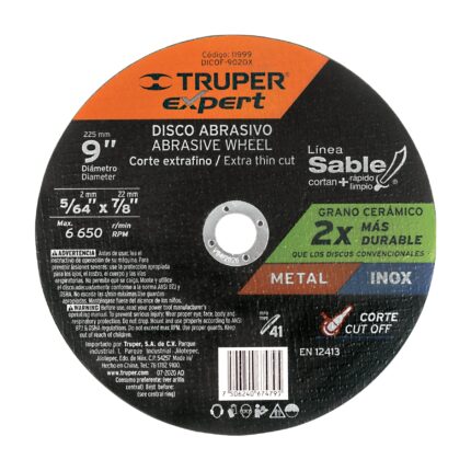 Disco abrasivo de corte preciso metal 9' x 2 mm, EXPERT