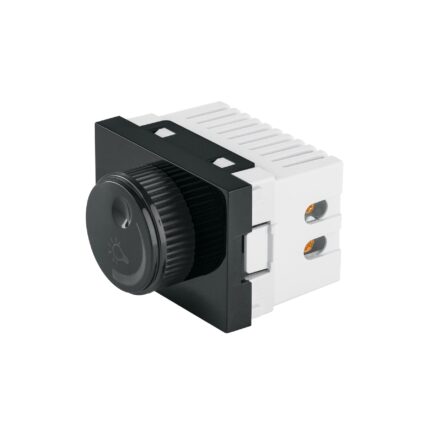 Dimmer giratorio negro de 1.5 módulos, línea Lisboa, VOLTECK
