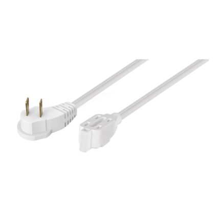 Extensión eléctrica doméstica 4 m clavija plana, blanca
