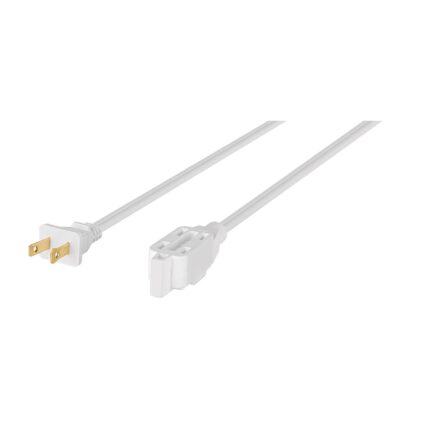 Extensión eléctrica doméstica 4 m clavija recta, blanca
