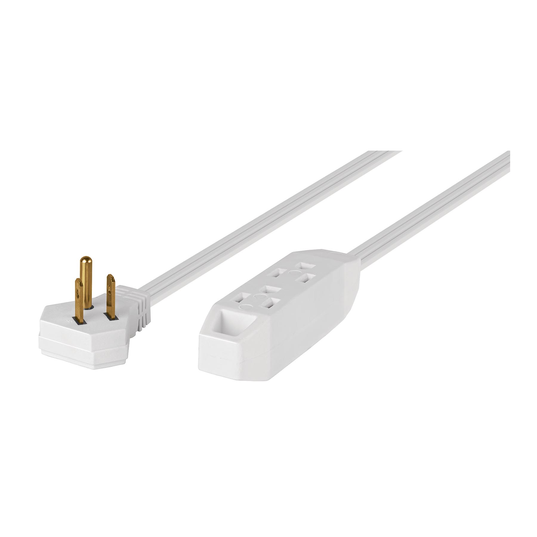 EDA-2B.jpg Extensión doméstica aterrizada 2 m blanca con clavija plana EDA 2B