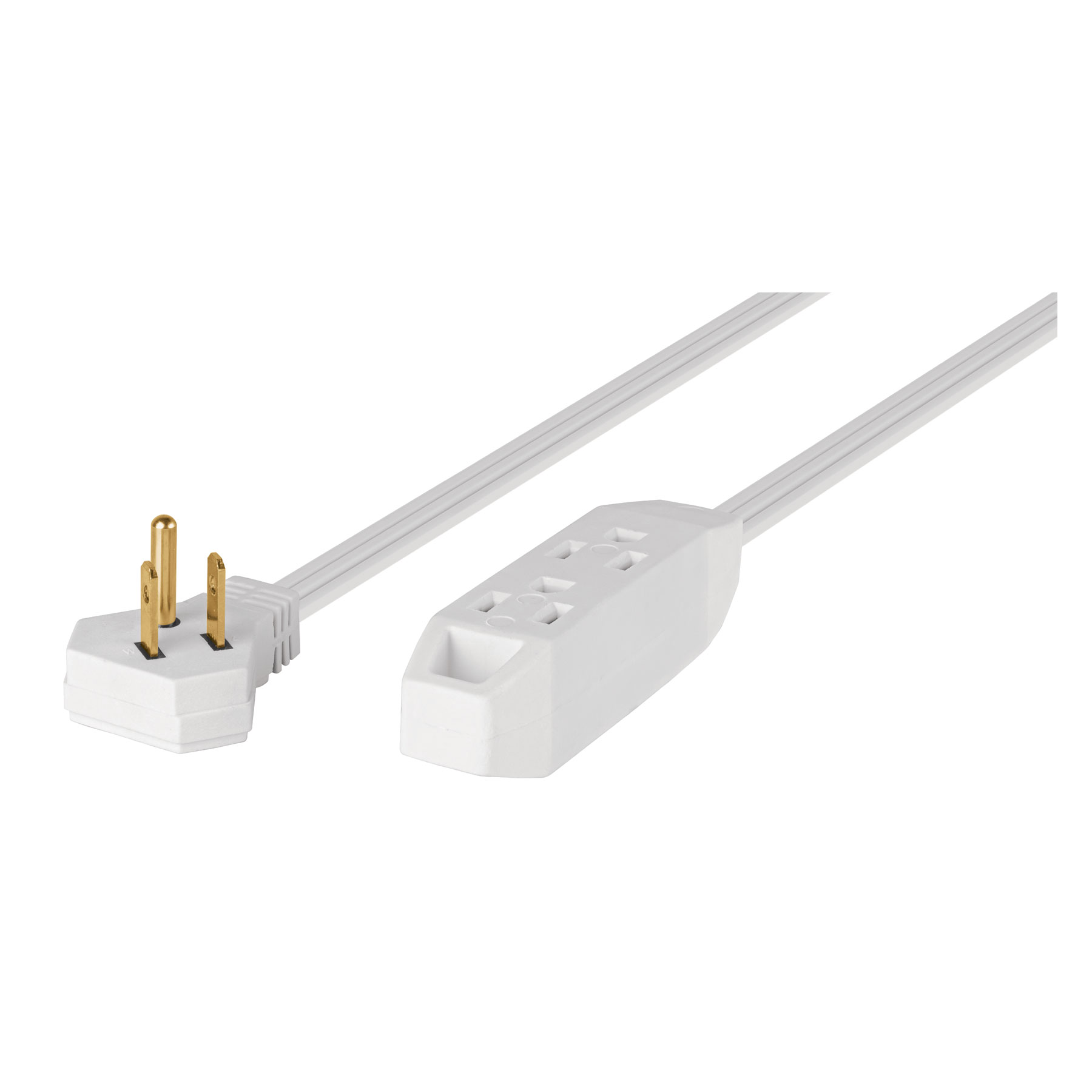 EDA-3B.jpg Extensión doméstica aterrizada 3 m blanca con clavija plana EDA 3B