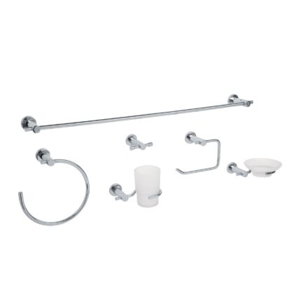Juego de 6 accesorios para baño acabado cromo, FOSET ELEMENT