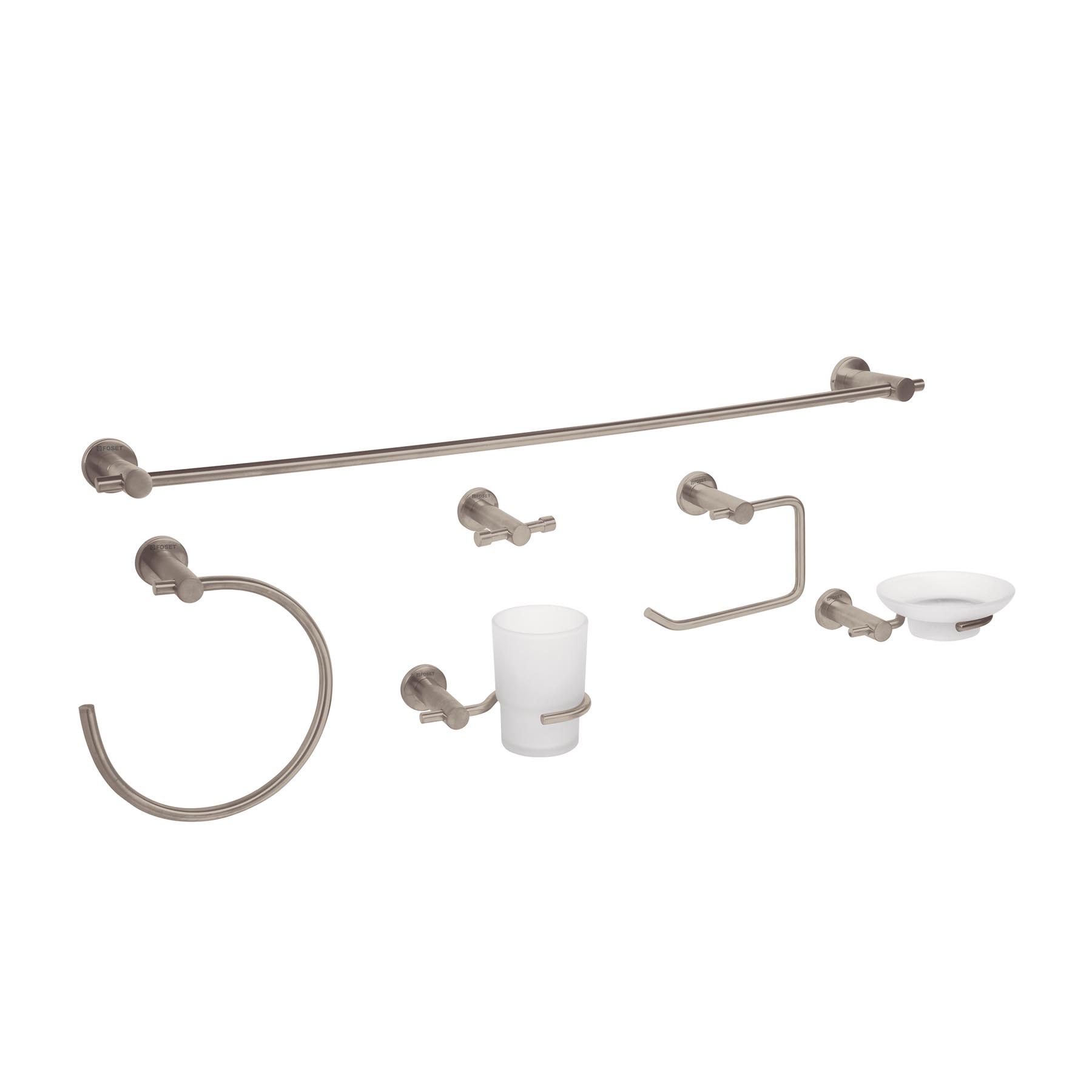 ELA-7000N.jpg Juego de 6 accesorios para baño acabado satín, FOSET ELEMENT ELA 7000N
