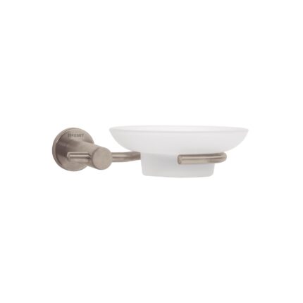 Jabonera metálica satín con plato de vidrio, FOSET ELEMENT