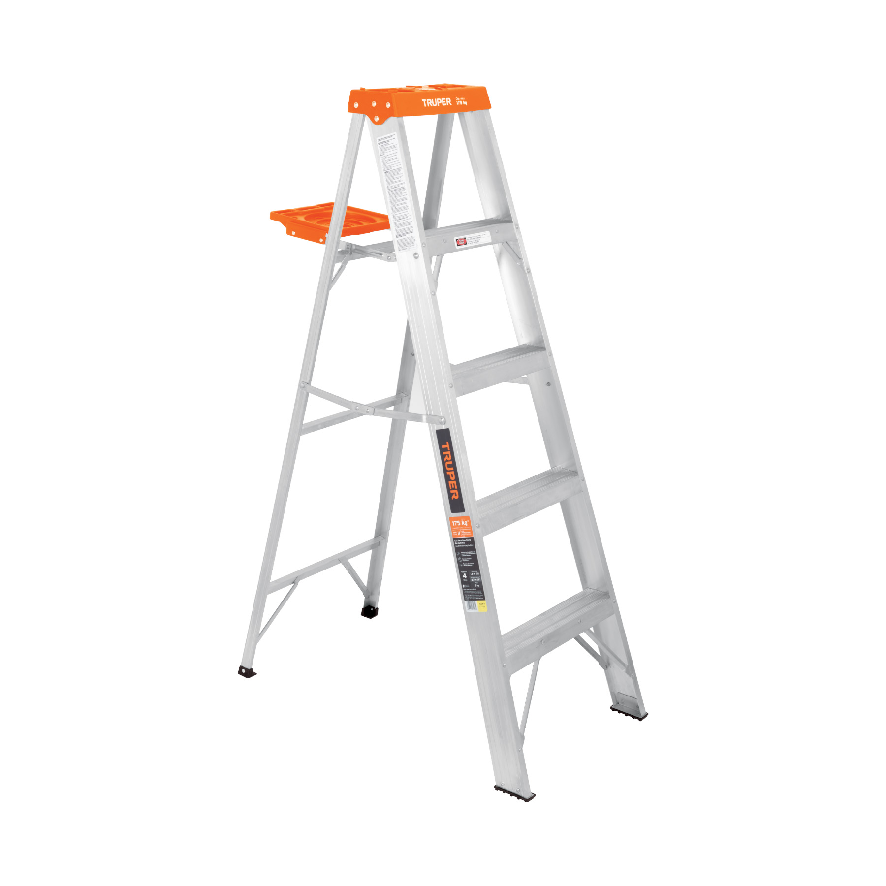 EST-24.jpg Escalera de tijera, tipo ll, 4 peldaños y bandeja, TRUPER EST 24