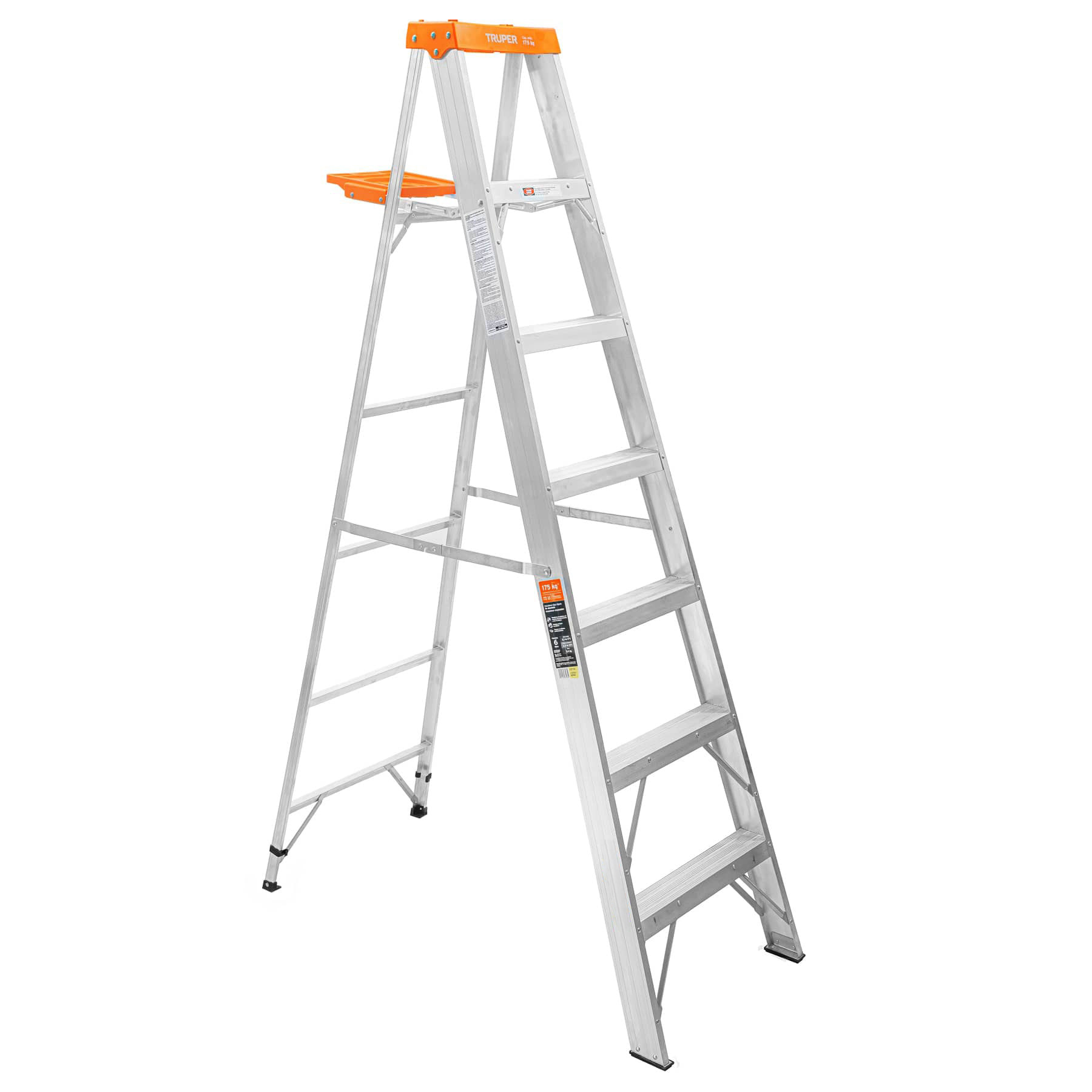 EST-26.jpg Escalera de tijera, tipo II, 6 peldaños y bandeja, TRUPER EST 26
