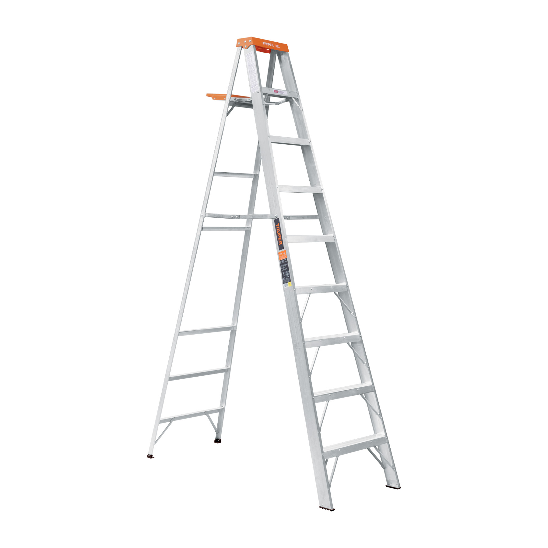 EST-28.jpg Escalera de tijera, tipo ll, 8 peldaños y bandeja, TRUPER EST 28