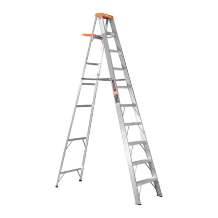 Escalera de tijera, tipo II, 9 peldaños y bandeja, TRUPER