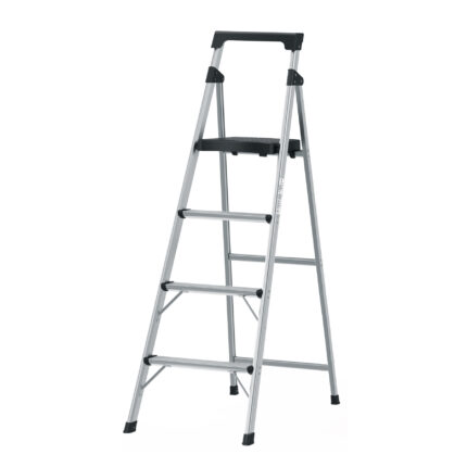 Escalerilla tubular plegable, 4 peldaños, aluminio, TRUPER