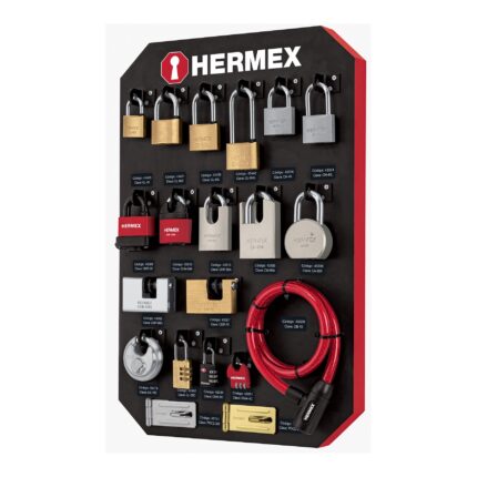 Exhibidor con candados, HERMEX