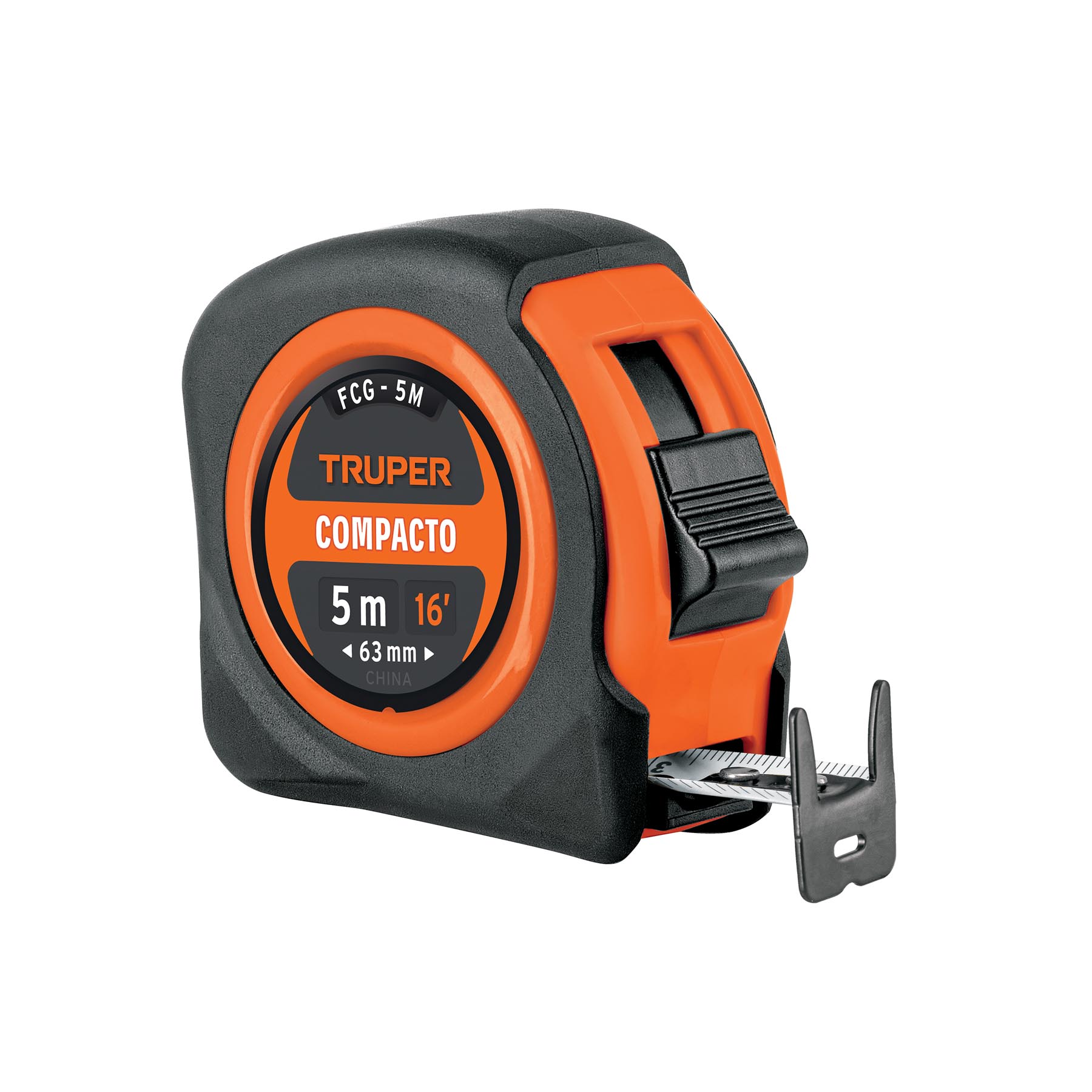 FCG-5M.jpg Flexómetro compacto contra impactos 5 m cinta 19 mm, TRUPER FCG 5M