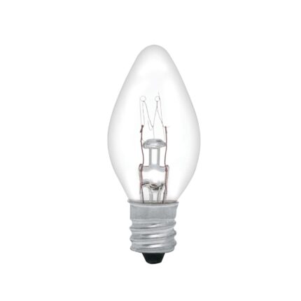 Caja con 50 focos incandescentes transparentes base E12 7.5W