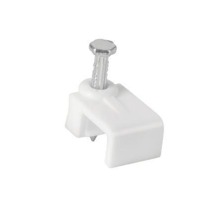Bolsa con 20 grapas blancas de 8.5 mm para cable plano