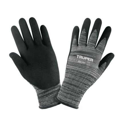 Guantes de nylon recubiertos de nitrilo arenoso, XG, TRUPER