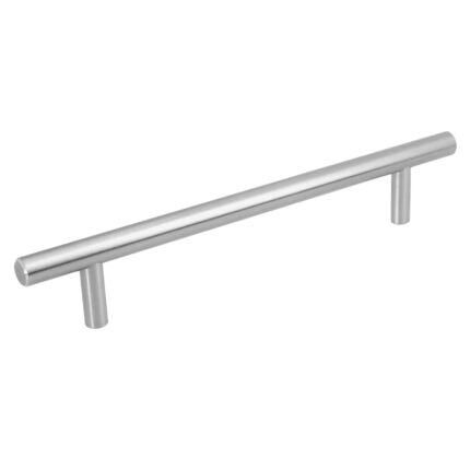 Jaladera de acero 160 mm, línea Cilindro, níquel satinado
