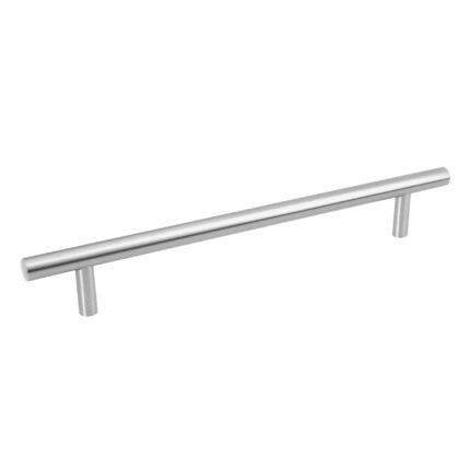 Jaladera de acero 192 mm, línea Cilindro, níquel satinado