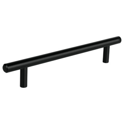 Jaladera de acero 160 mm, línea Cilindro, negro mate, HERMEX