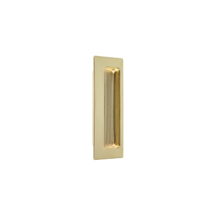 Jaladera de embutir rectangular, latón brillante, HERMEX