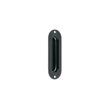 Jaladera de embutir ovalada, negro mate, HERMEX