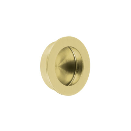 Jaladera de embutir circular No. 3, latón brillante, HERMEX