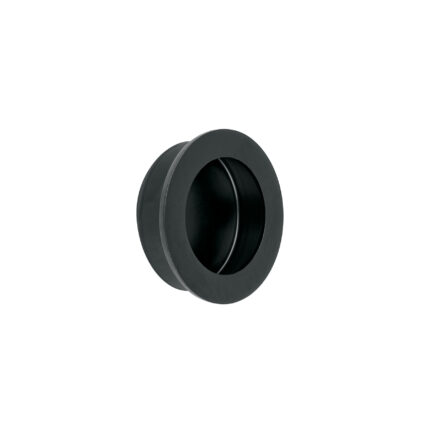 Jaladera de embutir circular No. 3, negro mate, HERMEX
