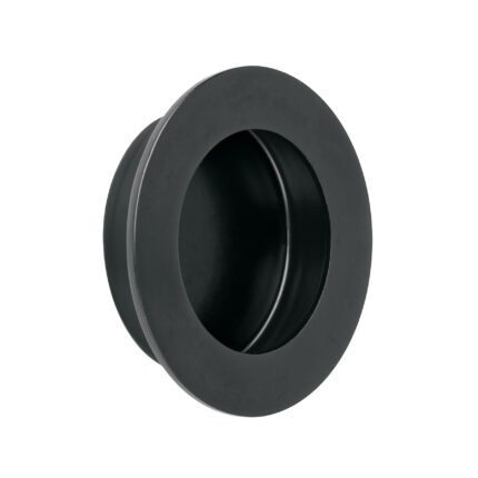 Jaladera de embutir circular No. 4, negro mate, HERMEX
