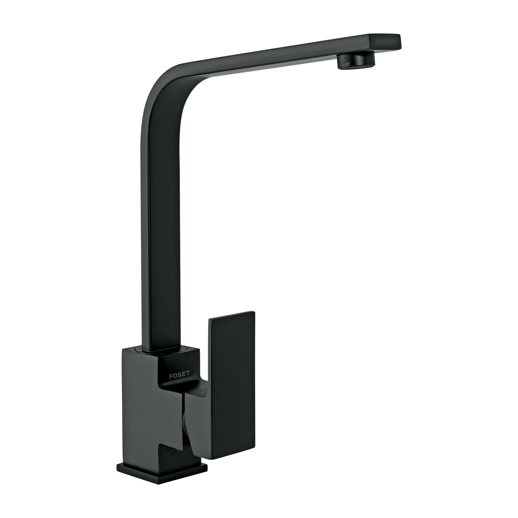 KUF-83M.jpg Monomando cuello alto para fregadero, negro, FOSET KUBO KUF 83M