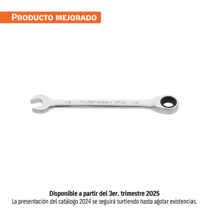 Llave combinada con matraca 1/2' x 173 mm largo, EXPERT