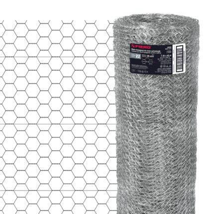 Rollo malla hexagonal cal.22, 1x 45m, abertura 25mm, 13kg