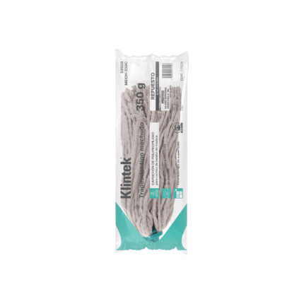 Trapeador tipo mechudo, 250 g repuesto, algodón, KLINTEK