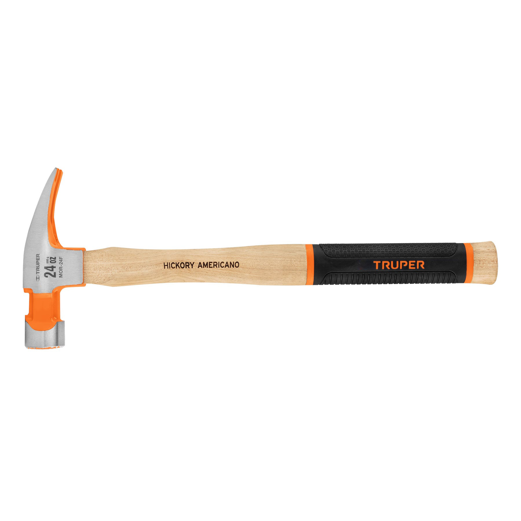 MOR-24F.jpg Martillo pulido 24 oz uña recta, boca fresada, TRUPER Grip MOR 24F