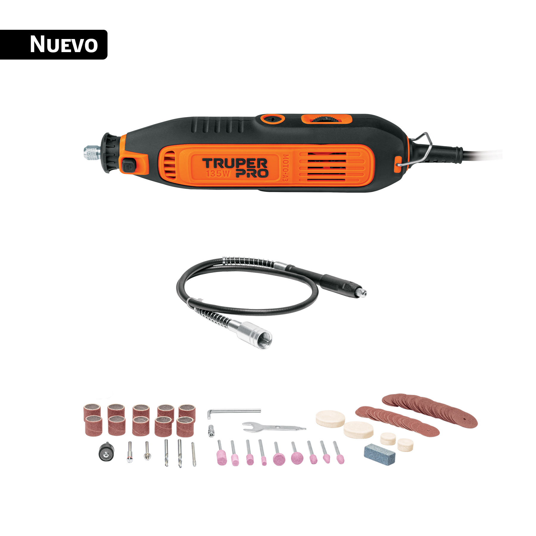 MOTO-A3.jpg Herramienta rotativa 135W con 97 accesorios, TRUPER PRO MOTO A3
