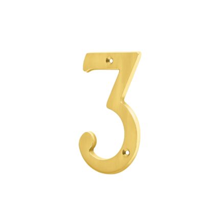 Número 3 de latón sólido 4', latón brillante, HERMEX